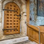 Cubert Church view of new porch with door closed by Gloweth