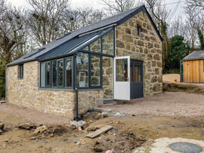 Gloweth - Millers Cottage near Penzance - Side View with conservatory